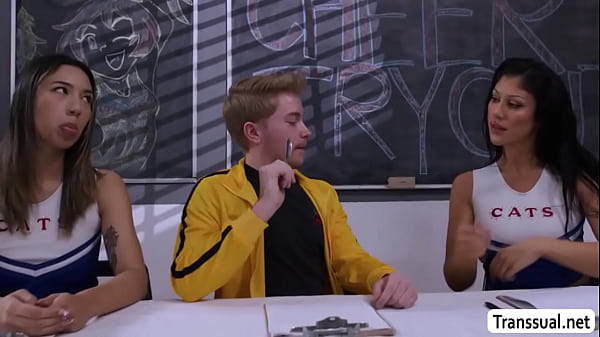 TS audition in cheerleading and fucks the judge